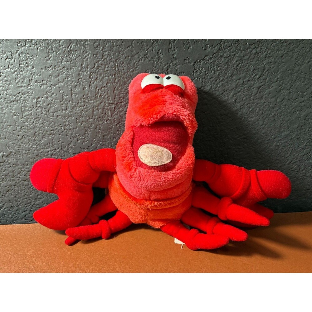 Vintage Disney's The Little Mermaid Sebastian Crab Plush Stuffed Toy Red